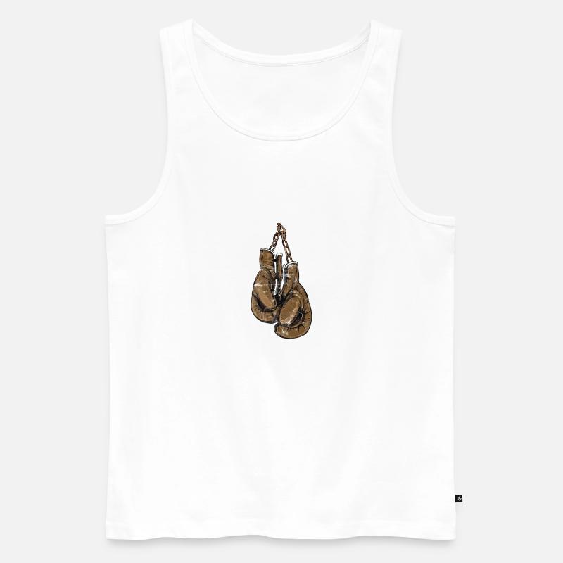Boxer Handschuhe - Männer Premium Bio Tank Top - Weiß