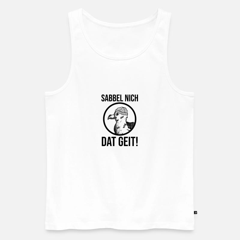 Sabbel nich dat geit Möwe - Männer Premium Bio Tank Top - Weiß