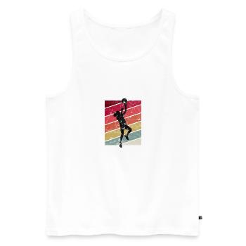 Joueur de basketball - Débardeur bio Premium Homme - blanc - Devant - Michal (187cm)
