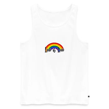 Love is Love Rainbow - Men's Premium Organic Tank Top - white - Front - AI Model Male 178 light (178cm)