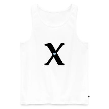 Buchstabe X Anfangsbuchstabe - Männer Premium Bio Tank Top - Weiß - Vorne - AI Model Male 178 light (178cm)