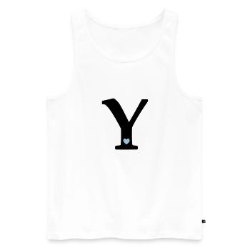 Lettre Y Lettre initiale - Débardeur bio Premium Homme - blanc - Devant - AI Model Male 178 light (178cm)