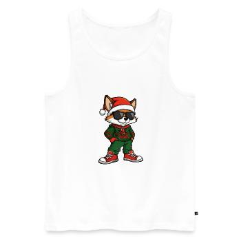 Fuchs Weihnachten X-Mas - Männer Premium Bio Tank Top - Weiß - Vorne - Michal (187cm)