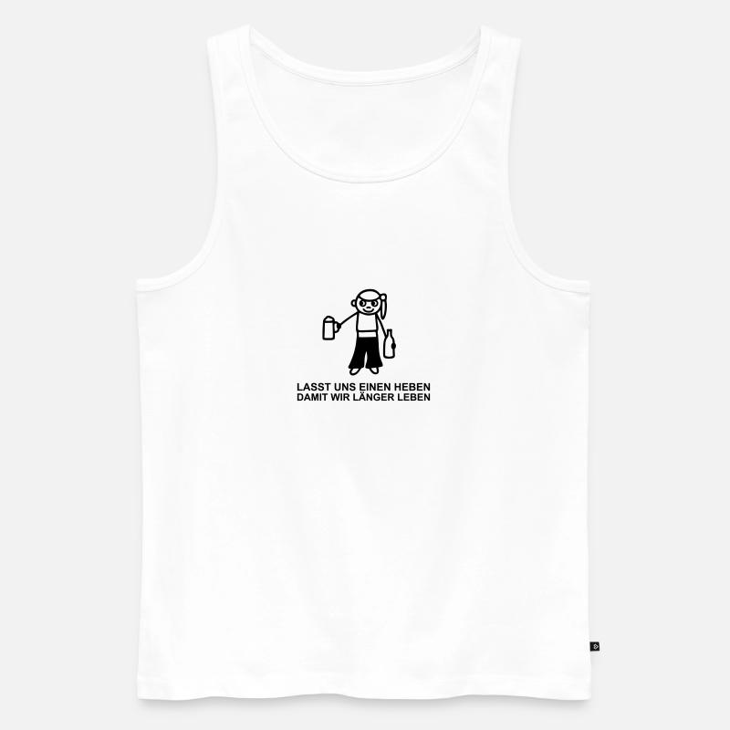Strichmännchen Trinkspruch - Männer Premium Bio Tank Top - Weiß