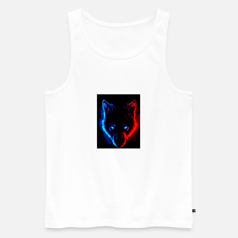 Wolf - Männer Premium Bio Tank Top - Weiß