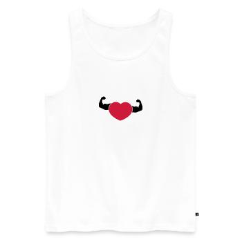 Love your Workout - Men's Premium Organic Tank Top - white - Front - AI Model Male 178 light (178cm)