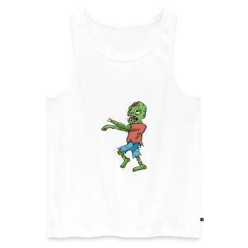 Zombie - Männer Premium Bio Tank Top - Weiß - Vorne - Michal (187cm)