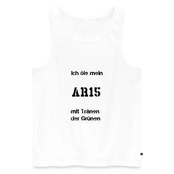 Ich öle mein AR15 mit den Tränen der Grünen - Männer Premium Bio Tank Top - Weiß - Vorne - Michal (187cm)