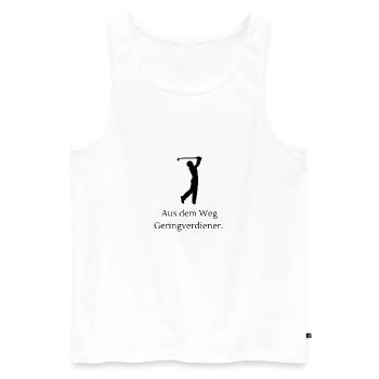 Aus dem Weg Geringverdiener - Männer Premium Bio Tank Top - Weiß - Vorne - AI Model Male 178 light (178cm)