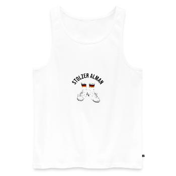 Stolzer Alman - Männer Premium Bio Tank Top - Weiß - Vorne - Michal (187cm)