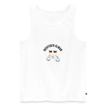 Richtiger Alman - Männer Premium Bio Tank Top - Weiß - Vorne - Michal (187cm)