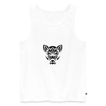 sanglier tribal tete tattoo 19093 - Débardeur bio Premium Homme - blanc - Devant - Michal (187cm)