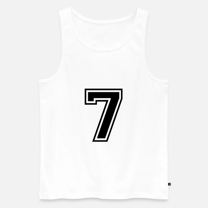 Nummer 7 - Männer Premium Bio Tank Top - Weiß