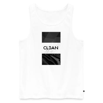 clean - Männer Premium Bio Tank Top - Weiß - Vorne - AI Model Male 178 light (178cm)