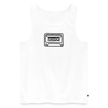 Kassette old school Musik Musikliebe - Männer Premium Bio Tank Top - Weiß - Vorne - Michal (187cm)