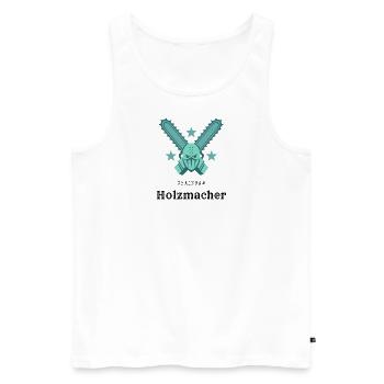 Chainsaw Holzmacher - Männer Premium Bio Tank Top - Weiß - Vorne - Michal (187cm)