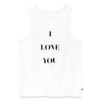 I Love you - Männer Premium Bio Tank Top - Weiß - Vorne - Michal (187cm)
