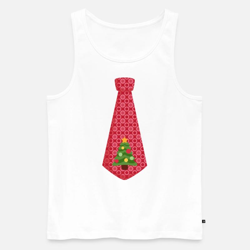Weihnachtskrawatte - Männer Premium Bio Tank Top - Weiß