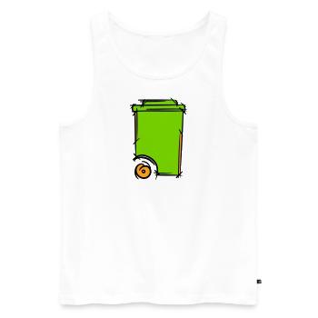 Garbage can illustration. Dustman. Waste management - Men's Premium Organic Tank Top - white - Front - AI Model Male 178 light (178cm)