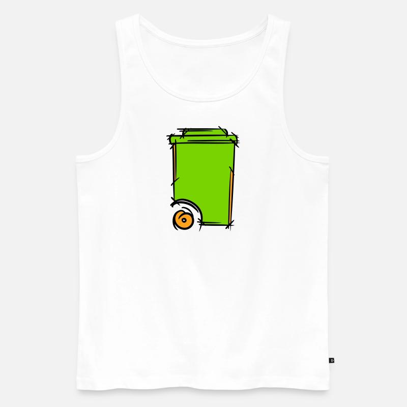 Mülltonne Illustration. Müllmann. Abfallwirtschaft - Männer Premium Bio Tank Top - Weiß