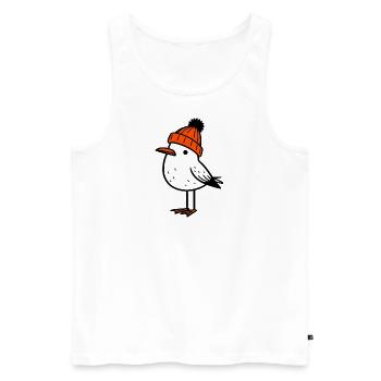 North Sea Harbor Moin Seagull Oiseau Bonnet Orange - Débardeur bio Premium Homme - blanc - Devant - Michal (187cm)