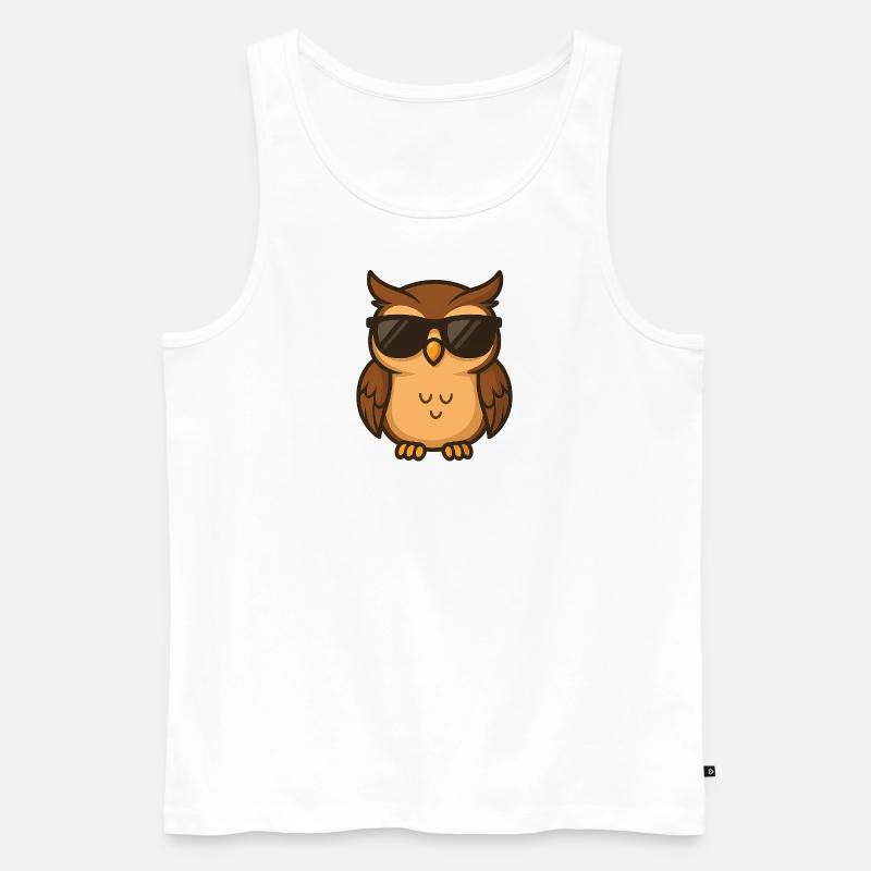 Coole Eule - Männer Premium Bio Tank Top - Weiß
