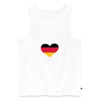Deutschland Herz; Heart Germany - Débardeur bio Premium Homme - blanc - Devant - Michal (187cm)