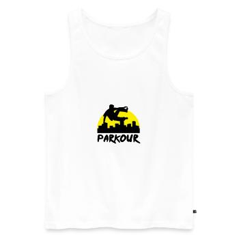 Free running in the city, parkour - Men's Premium Organic Tank Top - white - Front - AI Model Male 178 light (178cm)