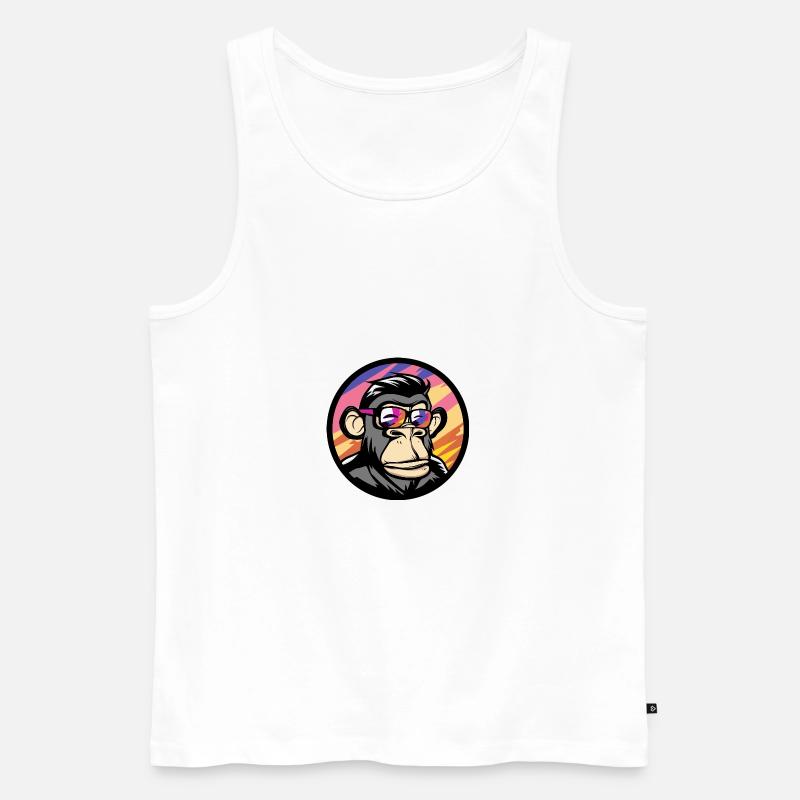 Affe Comic Cool Sommer - Männer Premium Bio Tank Top - Weiß