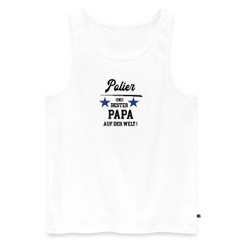 Bester Papa Polier Bau Handwerker Bauleitung - Männer Premium Bio Tank Top - Weiß - Vorne - AI Model Male 178 light (178cm)