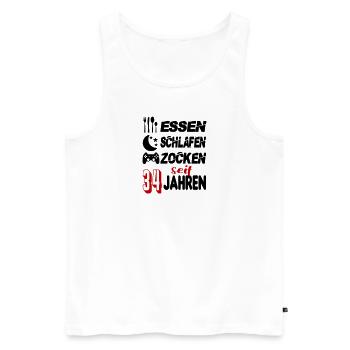 Geburtstag 34 Zocken Spielen Gaming Schlafen - Männer Premium Bio Tank Top - Weiß - Vorne - AI Model Male 178 light (178cm)