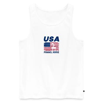 Vintage Pommel Horse United States Flag US Gymnastic Team Ch - Men's Premium Organic Tank Top - white - Front - Michal (187cm)