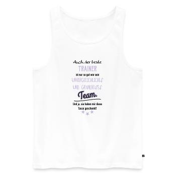Bester Trainer Tasse - Männer Premium Bio Tank Top - Weiß - Vorne - AI Model Male 178 light (178cm)