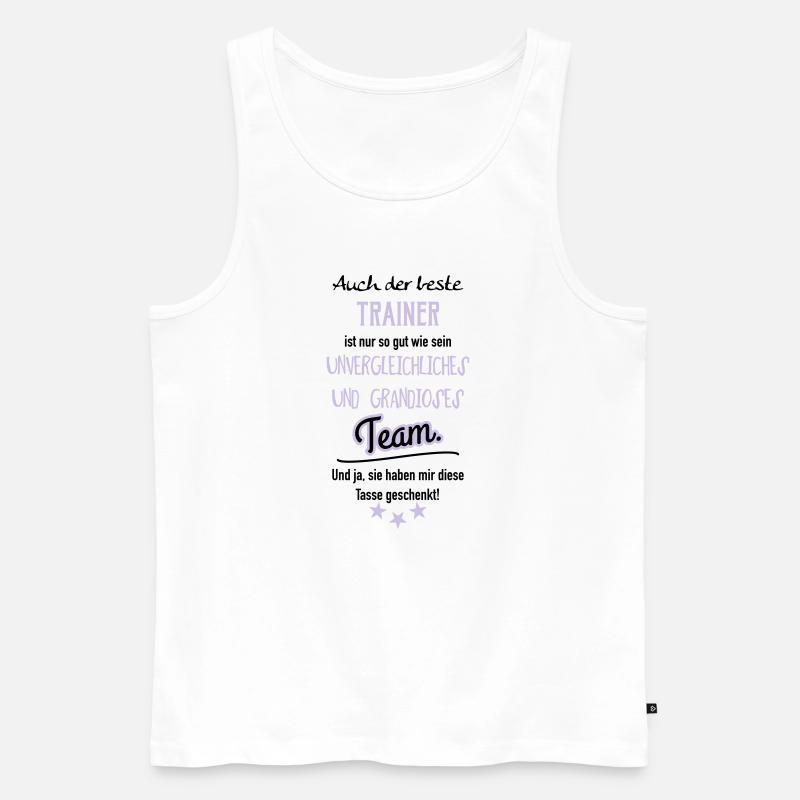 Bester Trainer Tasse - Männer Premium Bio Tank Top - Weiß