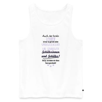 Bester Lehrer Tasse - Männer Premium Bio Tank Top - Weiß - Vorne - Michal (187cm)