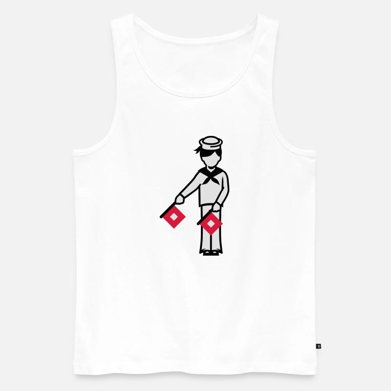 Matrose A 1 Eins Winkeralphabet - Männer Premium Bio Tank Top - Weiß