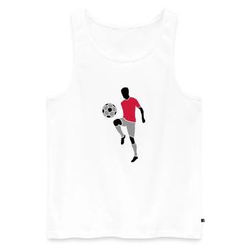 Joueur de football - Débardeur bio Premium Homme - blanc - Devant - Michal (187cm)