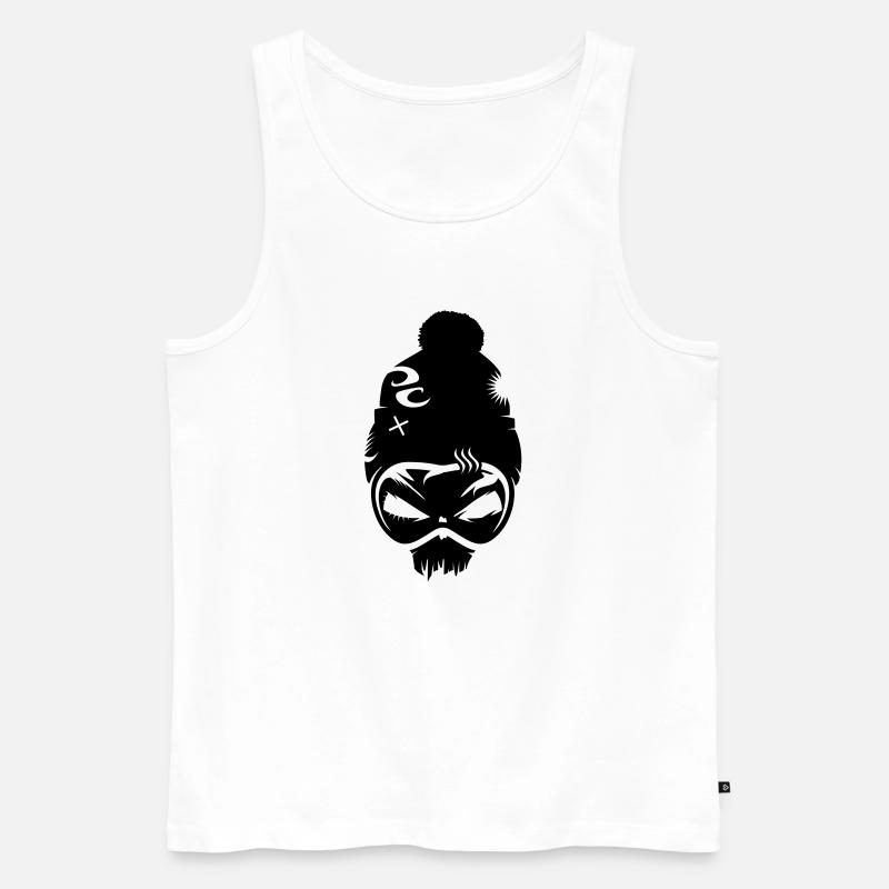 Snowboard Skull mit Snowboard Brille - Männer Premium Bio Tank Top - Weiß