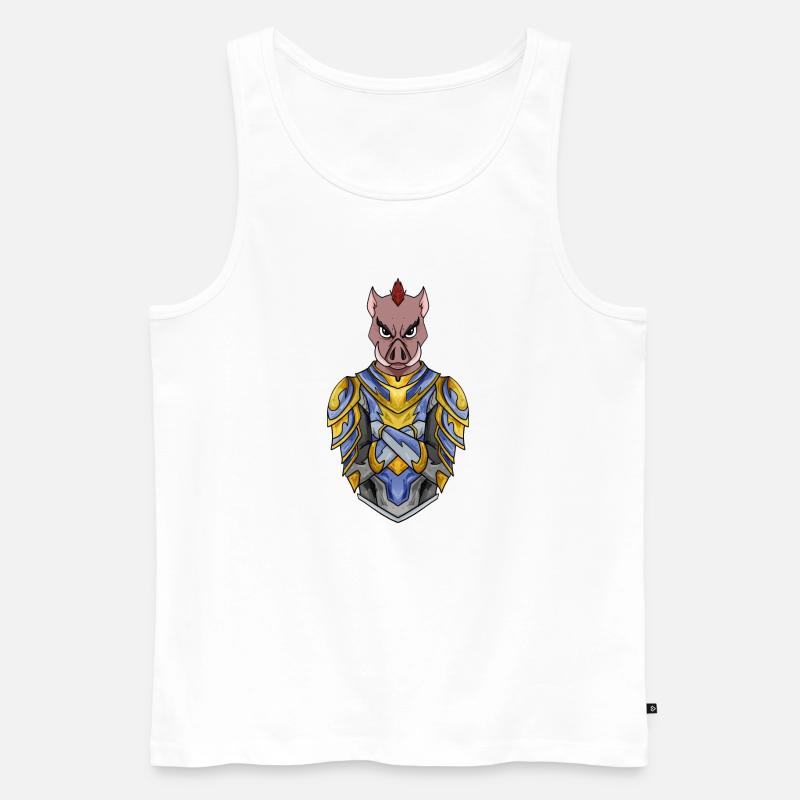 Ritter Wildschein cool Schwein - Männer Premium Bio Tank Top - Weiß