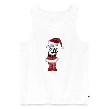 Sexy Elf – Funny Christmas Design - Men's Premium Organic Tank Top - white - Front - Michal (187cm)