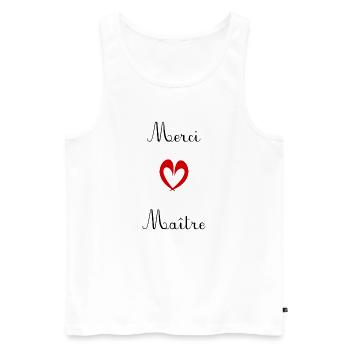 MEISTER. MEISTER. VIELEN DANK. DANKE, MEISTER. MEISTER - Männer Premium Bio Tank Top - Weiß - Vorne - AI Model Male 178 light (178cm)