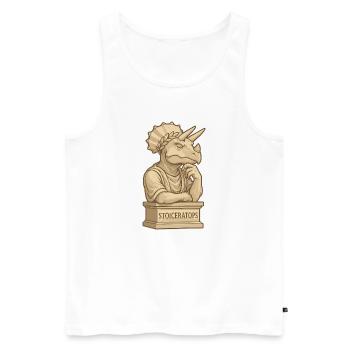 Stoiceratops - Débardeur bio Premium Homme - blanc - Devant - AI Model Male 178 light (178cm)