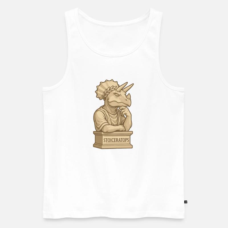 Stoiceratops - Men's Premium Organic Tank Top - white