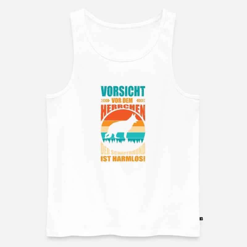 Schäferhund Geschenke Hund Herrchen Gassi - Männer Premium Bio Tank Top - Weiß