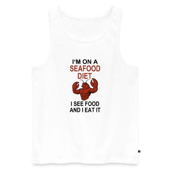Krabbe Seafood Lustiger Spruch Bizeps Fitness - Männer Premium Bio Tank Top - Weiß - Vorne - Michal (187cm)