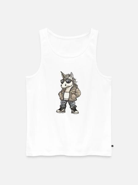 Einhorn Cool Winter - Männer Premium Bio Tank Top - Weiß