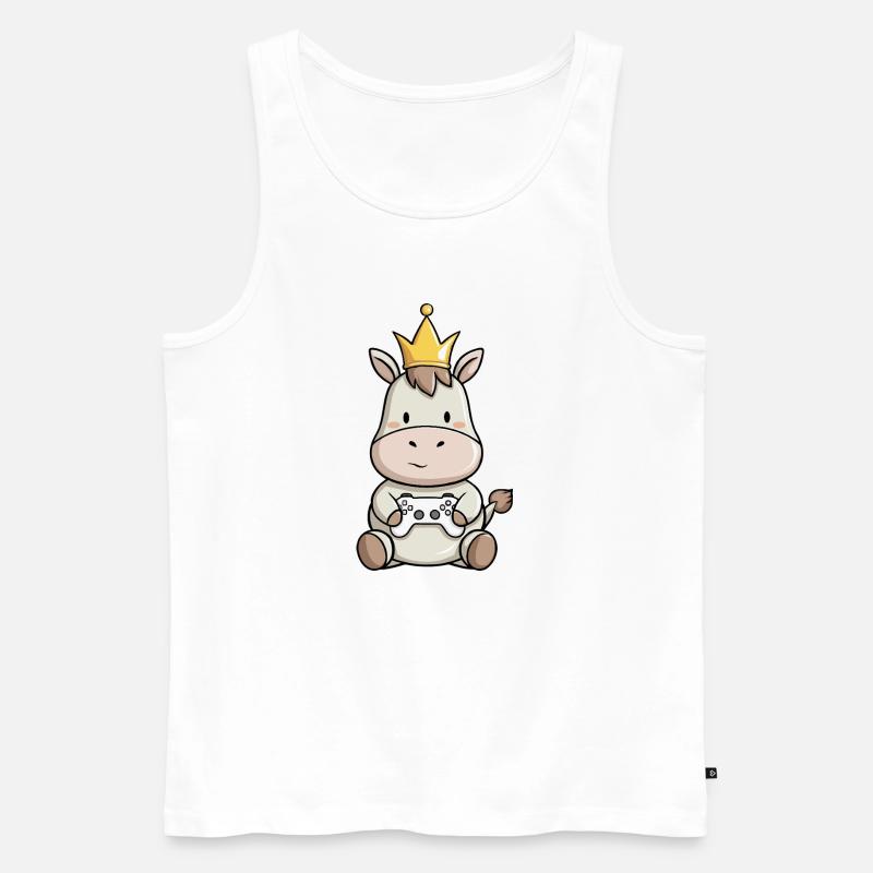 controller esel krone - Männer Premium Bio Tank Top - Weiß