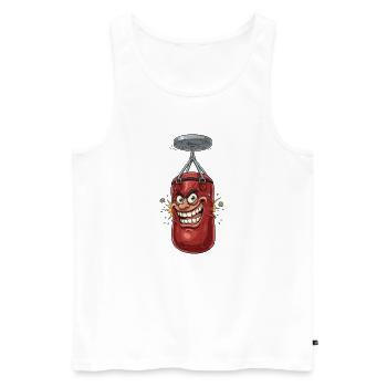 Lachender Boxsack Cartoon - Männer Premium Bio Tank Top - Weiß - Vorne - Michal (187cm)