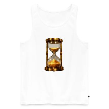 Sablier d’or - Débardeur bio Premium Homme - blanc - Devant - AI Model Male 178 light (178cm)