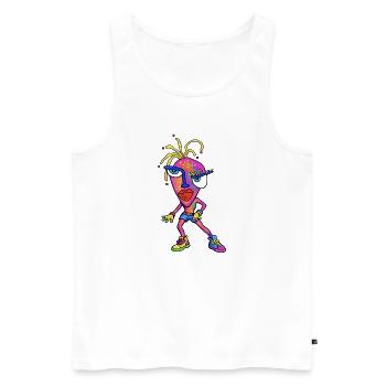 Neon Wild Cartoon Portrait - Men's Premium Organic Tank Top - white - Front - Michal (187cm)